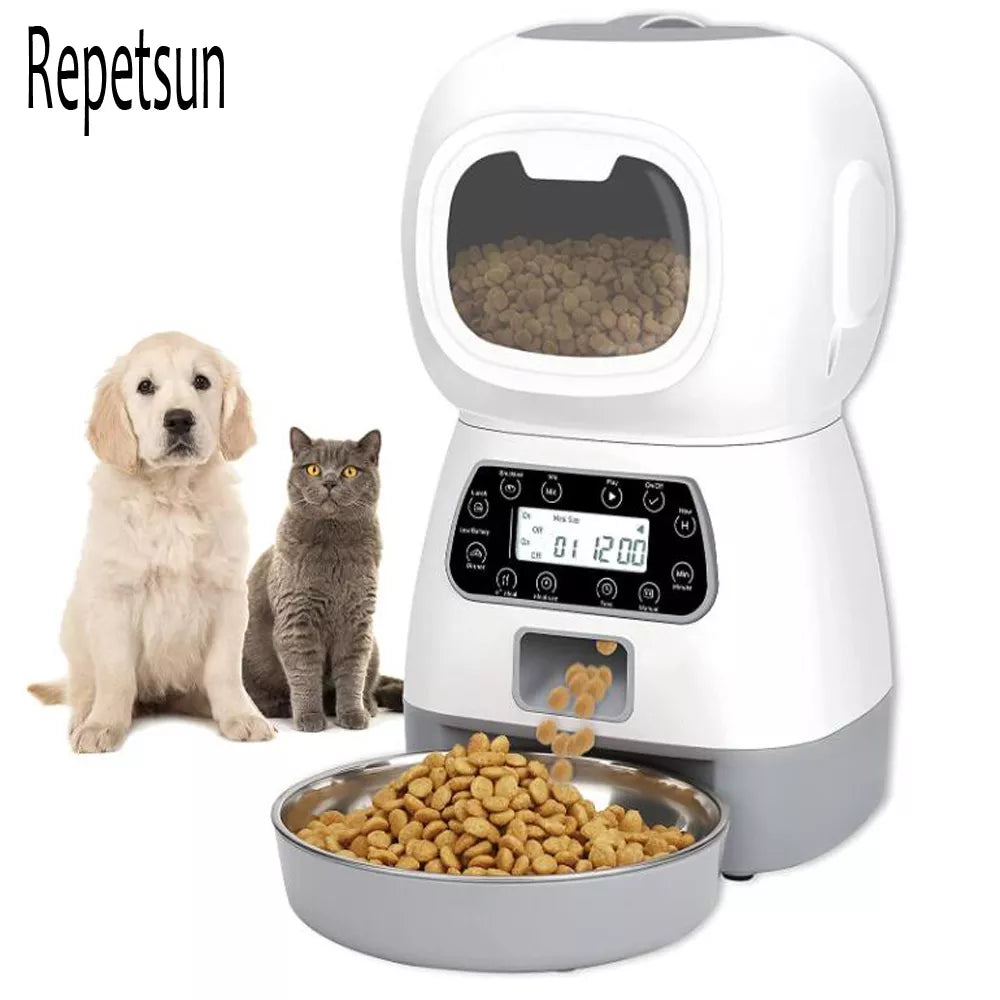 3.5L Smart Pet Feeder with Stainless Steel Bowl and Timer