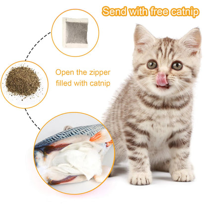 Interactive Wiggling Fish Catnip Plush Toys For Cats