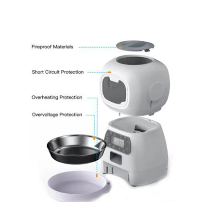 3.5L Smart Pet Feeder with Stainless Steel Bowl and Timer