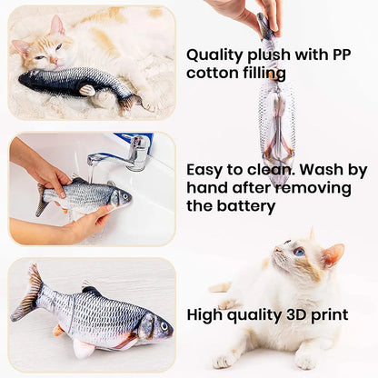 Interactive Wiggling Fish Catnip Plush Toys For Cats